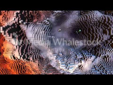 3d abstract cubes form background, seamless loop. Animation. Wavy surface with ripples and squares