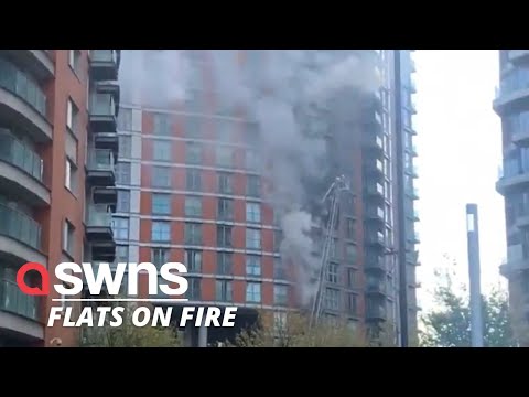 Fire tears through an apartment block in London - as 125 firefighters tackle the blaze | SWNS