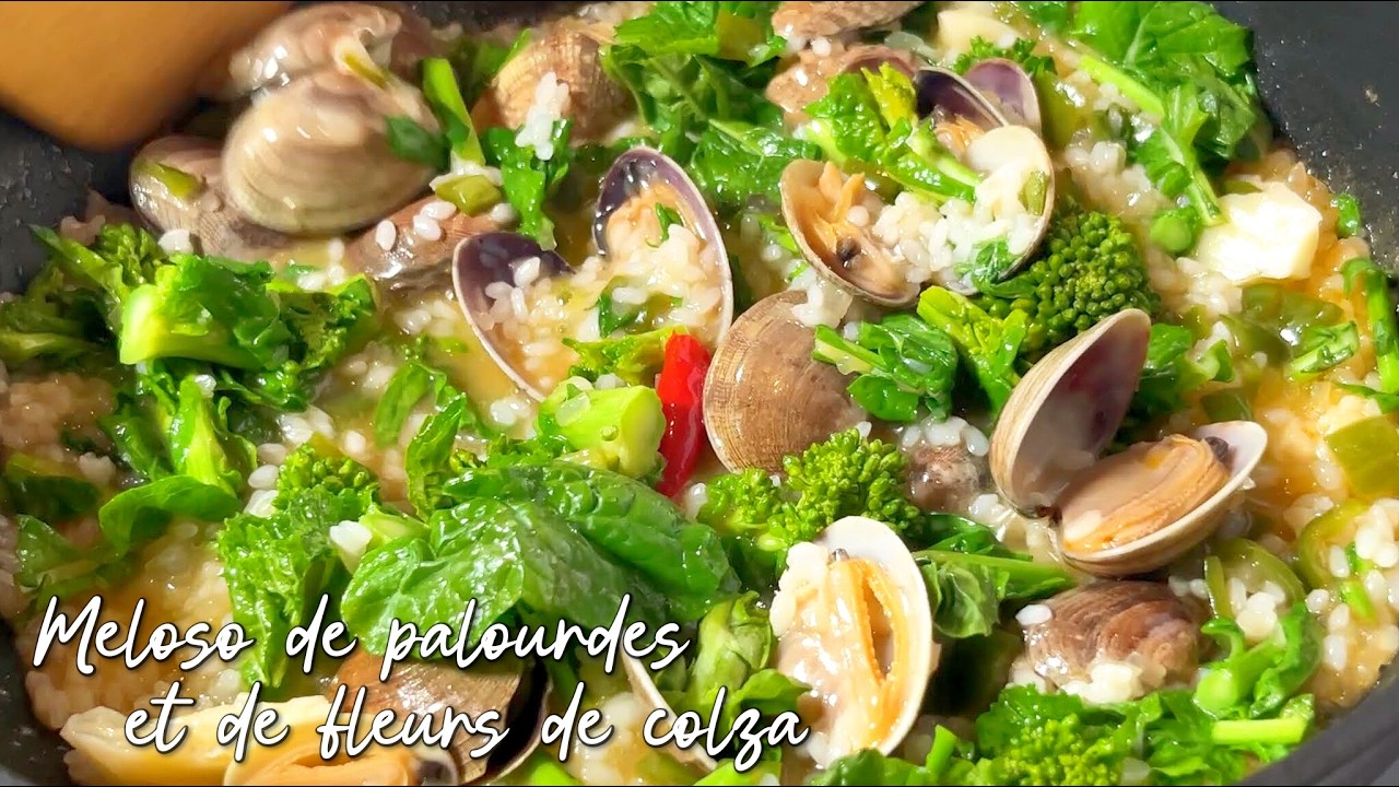 フライパンひとつで！春満載のスペイン風おじや『あさりと菜花のメロッソ』【#986-Part2 テロップ入り】｜Chef Kiyomi MIKUNI