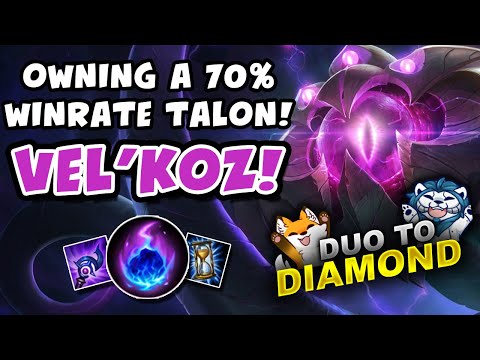 OWNING A 70% WINRATE TALON WITH VEL'KOZ! DUO TO DIAMOND - VICKSY | League of Legends