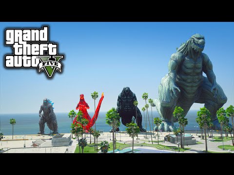 EVOLUTION of GODZILLA GTA 5: Size Comparison ( GTA V Mods )
