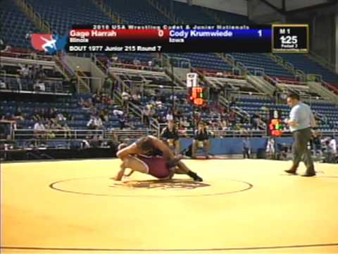 Junior Freestyle 215 pounds - Cody Krumwiede vs. Gage Harrah