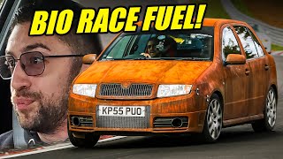 BAD IDEA?! Full Send in a RUSTY SKODA on SUNFLOWER OIL! // Nürburgring