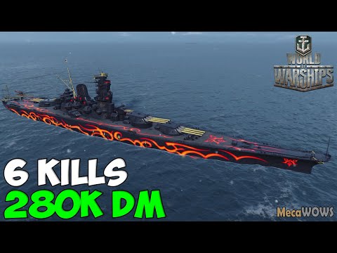 World of WarShips | Musashi | 6 KILLS | 280K Damage - Replay Gameplay 1080p 60 fps