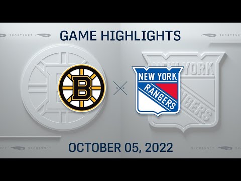 NHL Preseason Highlights | Bruins vs. Rangers - October 5, 2022