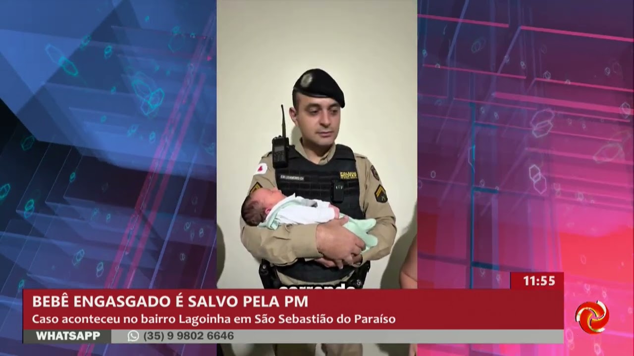 Policiais salvam bebê engsgado em São Sebastião do Paraíso