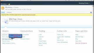 How to Create a SharePoint 2010 Wiki Library - SharePoint 2010 Tutorials