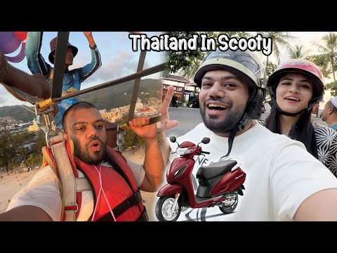 Scooter Par Poora Thailand Phuket Ghume 😍 | Parasailing At The Beach 😱