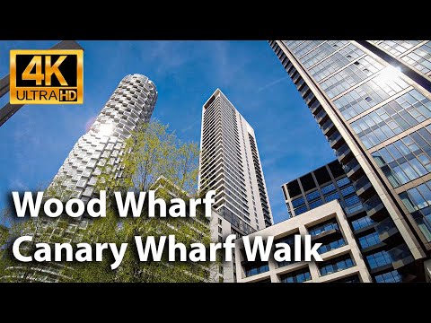LONDON | Canary Wharf New Residential District | Skyscrapers | Wood Wharf | 3D 360° binaural audio 🎧