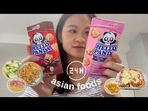 ASIAN FOODS for 24 HOURS | HK 🇭🇰 Breakfast, Beef Ho Fan, Baked Pork Chop Rice & Curry Fish Balls!
