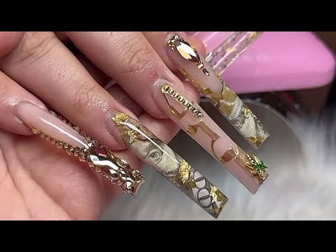 How to: 3xl Freestyle | Chrome Encapsulated Money Set | Acrylic Nails