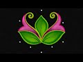 Amazing 5-3 dots Navratri Rangoli design Day 8🌷| Easy Flower Rangoli | aayutha pooja colour kolam