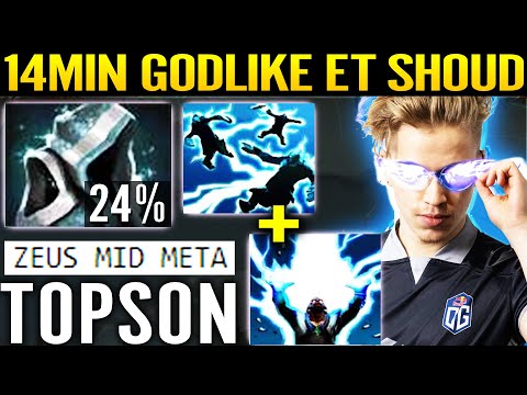 🔥 TOPSON [Zeus Mid] New Build Eternal Shroud - 14min GODLIKE NonStop LifeSteal 7.29 Dota 2 Pro Guide