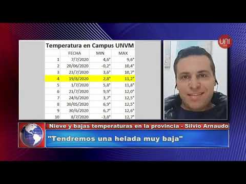 Nieve en las Sierras y bajas temperaturas en la provincia