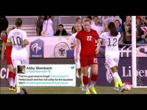 USWNT - Abby Wambach Tweets Alex Morgan Goal v. Germany During SheBelieves Cup Final - March 9, 2016