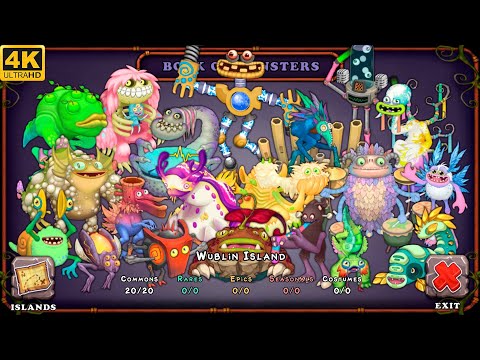 Wublin Island - All Monster Sounds and Animations (My Singing Monsters) 4k