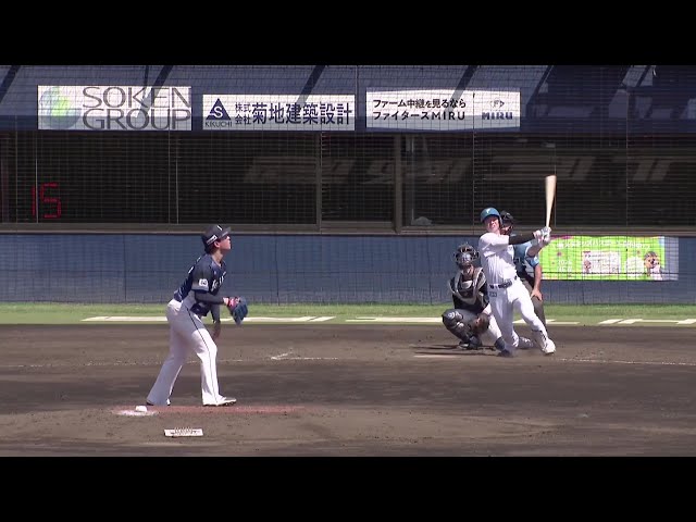 【ファーム】ファイターズ・松本剛 レフトスタンドへのソロホームランを放つ!! 2025年6月18日 北海道日本ハムファイターズ 対 埼玉西武ライオンズ