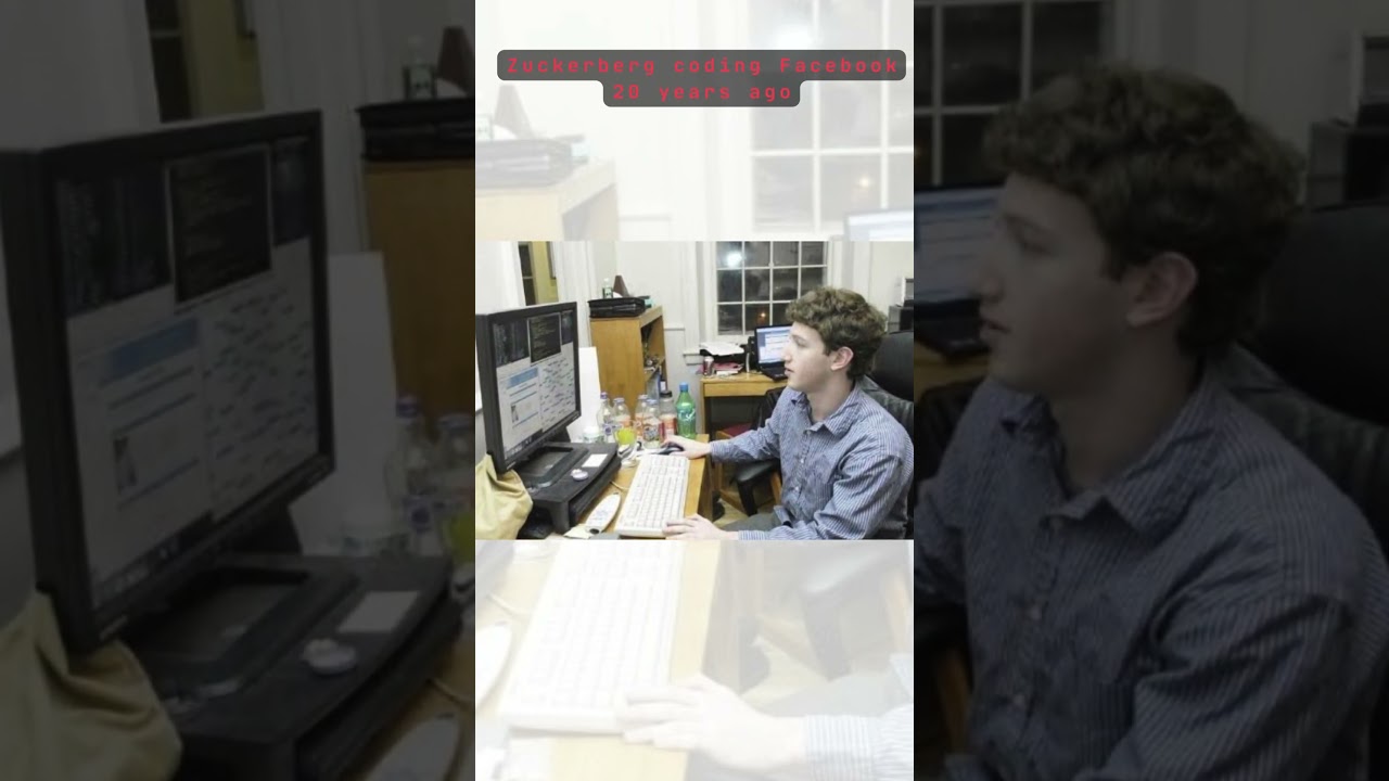 Zuckerberg coding Facebook, 20 years ago