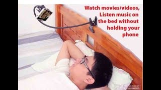 Hindi Unbox &amp; Review of Lazy Clip mobile holder bracket Holder for 5.5 to 4 inch mobile Phone