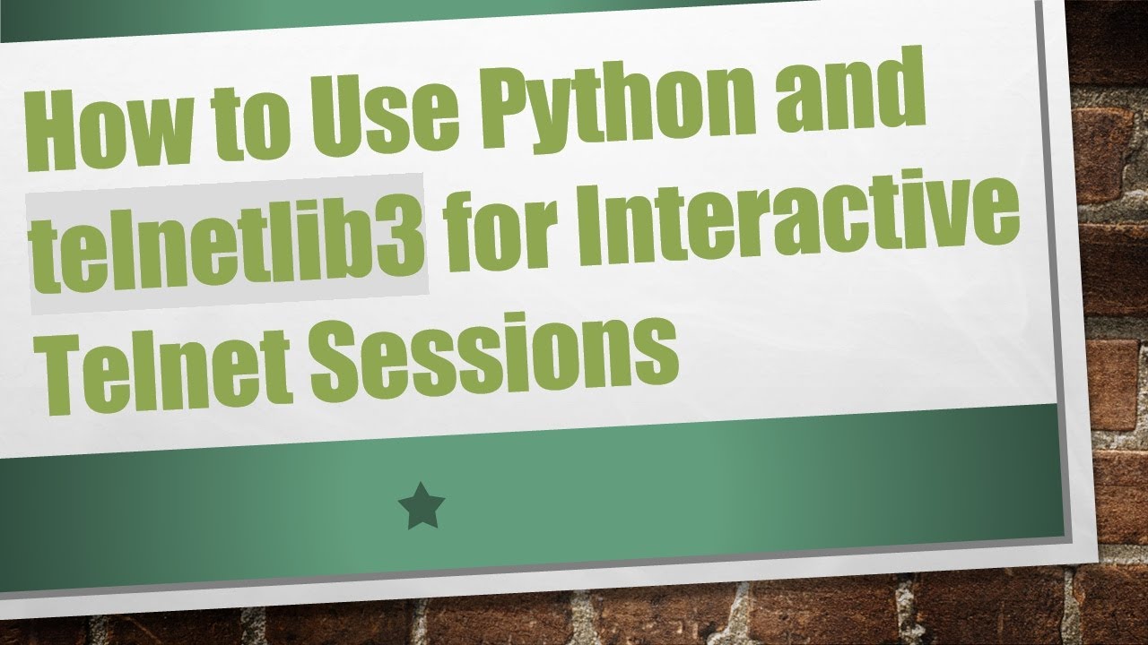 How to Use Python and telnetlib3 for Interactive Telnet Sessions