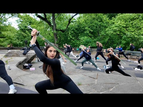 Inside the new yoga workout with swords: 