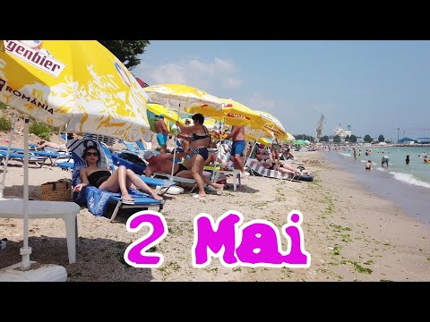 Plaja 2Mai - 2Mai Beach - Romania - August - walk on the seafront- 4K travel vlog calatorie