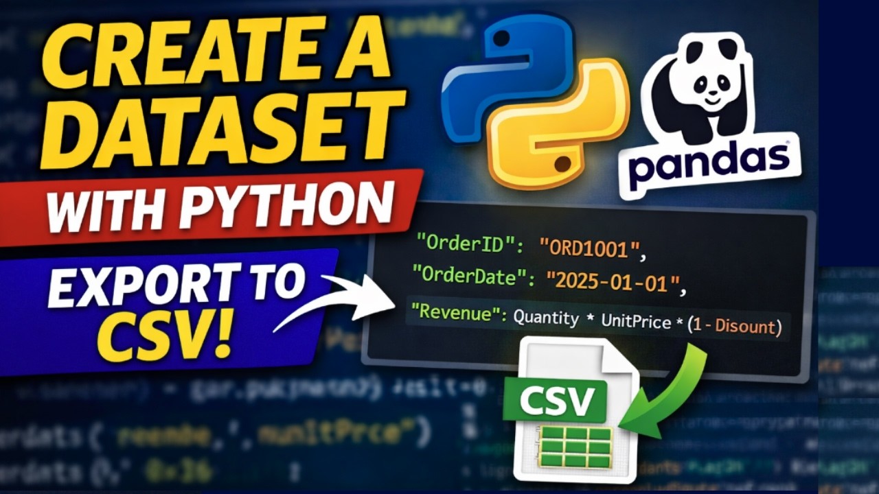How to Create a Dataset Using Python (Generate Sample Data & Export to CSV) | Pandas Tutorial