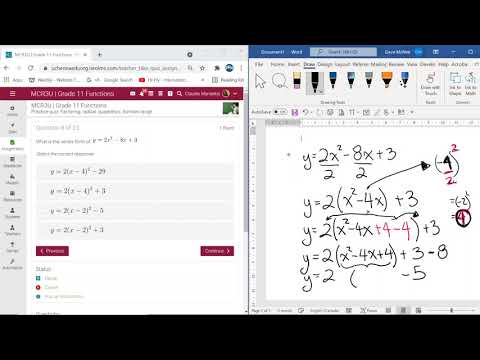 MCR3U review of practice quiz 1 - Charactersitics of Functions