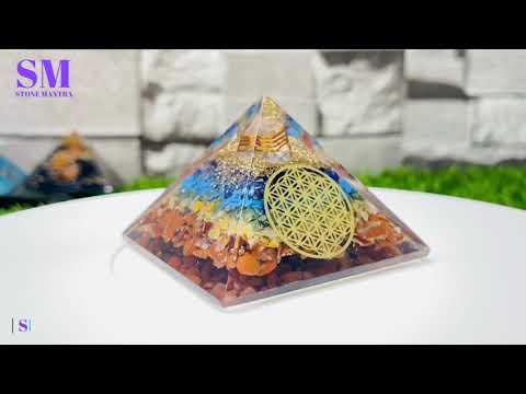 Multicolor seven chakra pyramid, for healing