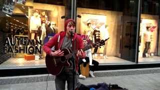 Brian Mackey Busking on Henry Street, Dublin 10/12/2013 Part 1