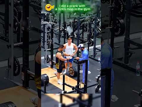 I did a prank with a 32KG mop in the gym #02 #gym #funny #prank