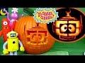 Yo Gabba Gabba Halloween SLIME Pumpkin Carving Kit Video For Kids Muno Plex Brobee Toodee Foofa Toys