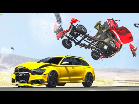 High Speed Traffic Close Calls & Crashes #32 - BeamNG Drive