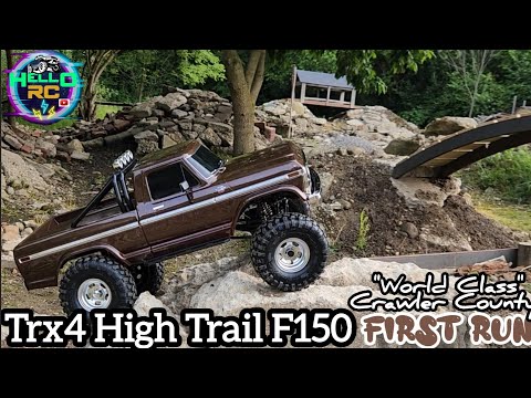 TraxxasTrx4 Ford F150 hightrail box stock test run at the AMAZING Crawler County.  performance test