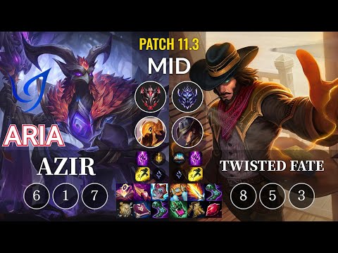 CGA Aria Azir vs Twisted Fate Mid - KR Patch 11.3