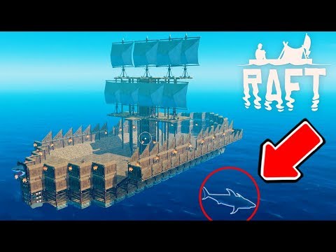 【実況】サメの海で船作ってみた - RAFT