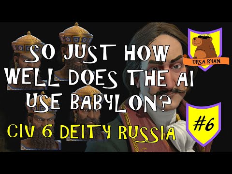 Ursa Ryan VS 4 Babylons (How does the AI handle Babylon?) #6 – Deity Civ 6 (Frontier Pass)