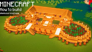 Minecraft :How to build a simple survival base | 4K Minecraft Base Tutorial