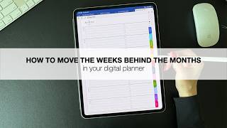 How to move the weeks behind the months in your digital planner.