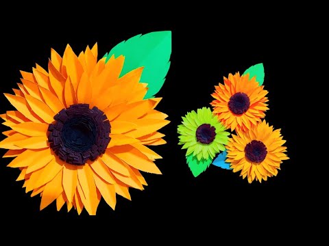 Sunflower making with paper | nadha husains | nadeera