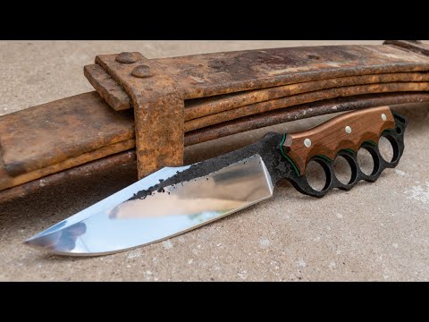 Fabricación de cuchillo de trinchera a partir de una ballesta de camión