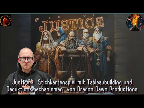 Justice - Stichkartenspiel mit Tableaubuilding- und Deduktionsmechanismen von Dragon Dawn Production