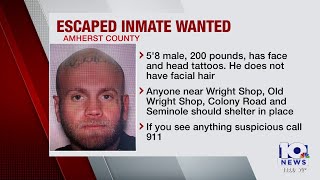 Amherst County Sheriff's Office searching for escaped inmate Friday night