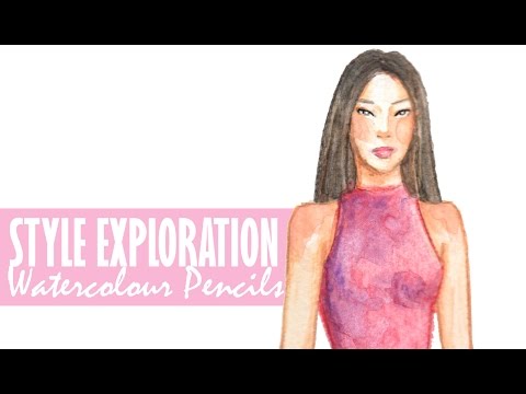 ファッションイラストレーション - スタイル探求｜水彩色鉛筆 (Fashion Illustration - Style Exploration | Watercolour Pencils)
