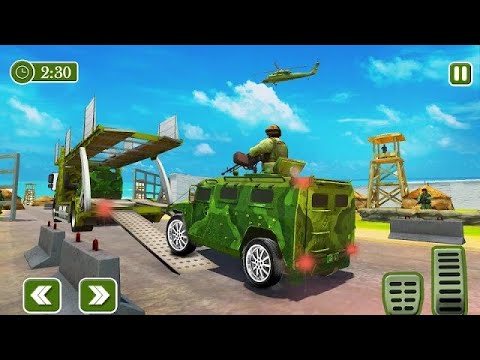 Transporting Army Vehicles in Trailer Truck - Army Truck Transport - Android Gameplay #16