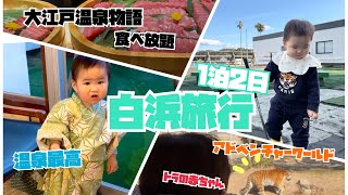 【1歳児と白浜旅行】アドベンチャーワールド＆大江戸温泉物語を満喫♨️🐼