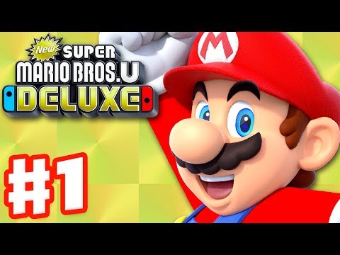 New Super Mario Bros U Deluxe - Gameplay Walkthrough Part 1 - Acorn Plains 100%! (Nintendo Switch)