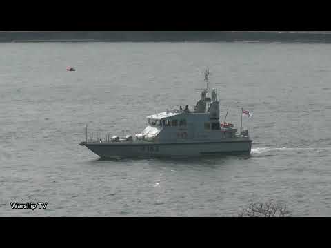 HMS EXPRESS P163 LEAVES DEVONPORT NAVAL BASE AT MOUNT WISE - 21st April 2021