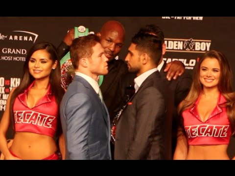CANELO v KHAN - FACE OFF!  @ FINAL PRESS CONFERENCE (MGM GRAND)