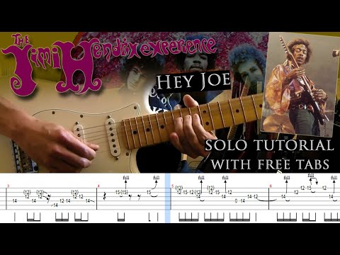 Jimi Hendrix - Hey Joe guitar solo lesson (with tablatures and backing tracks)